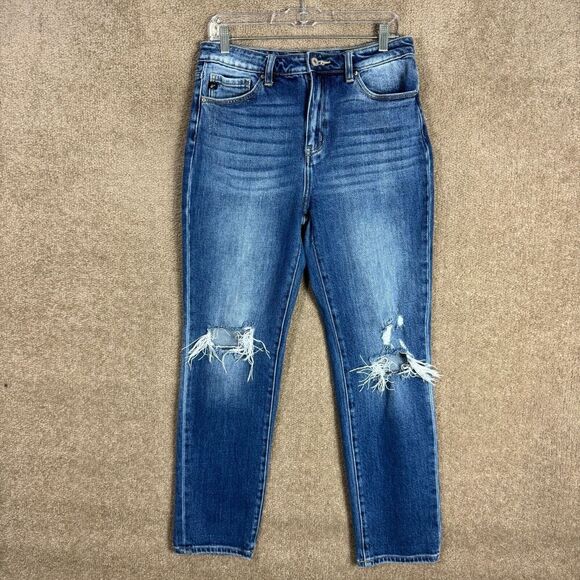 KanCan Renton Jeans Women Size 11/29 Blue High Rise Slim Straight Fit Distressed - Picture 4 of 15